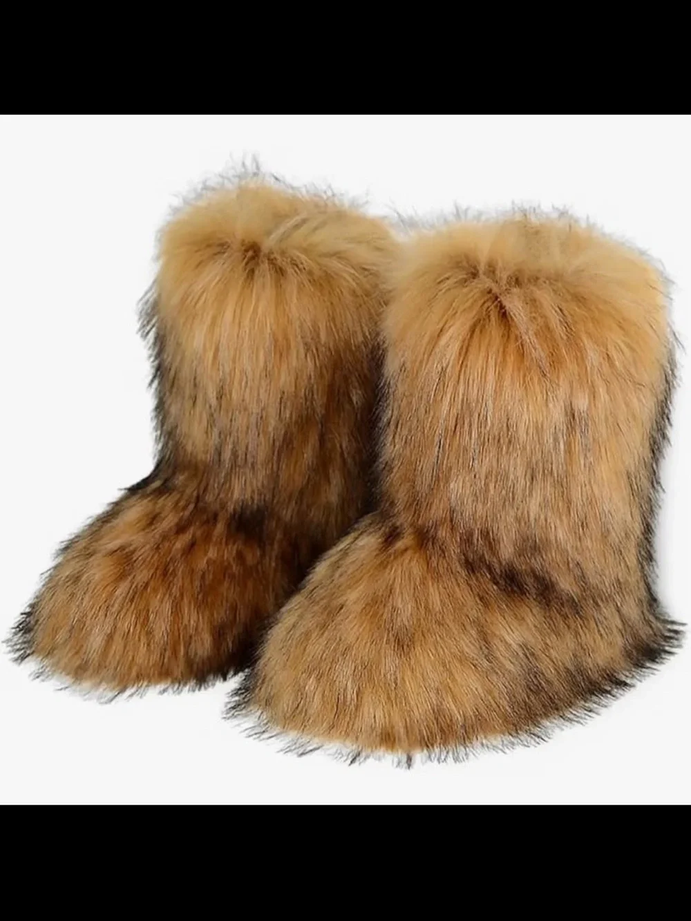 Women’s Faux Fur Mid-Calf Boots Size 10.5 – Brown Y2K Winter Boots